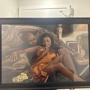 Framed Romantic Couple Painting